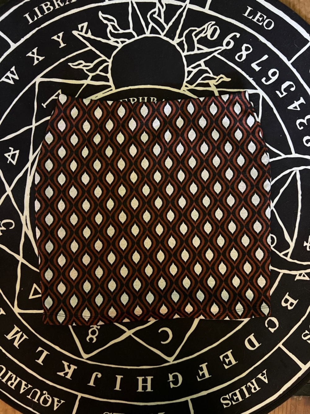 Eclipse Brown, Cream and Black Geometric Skirt